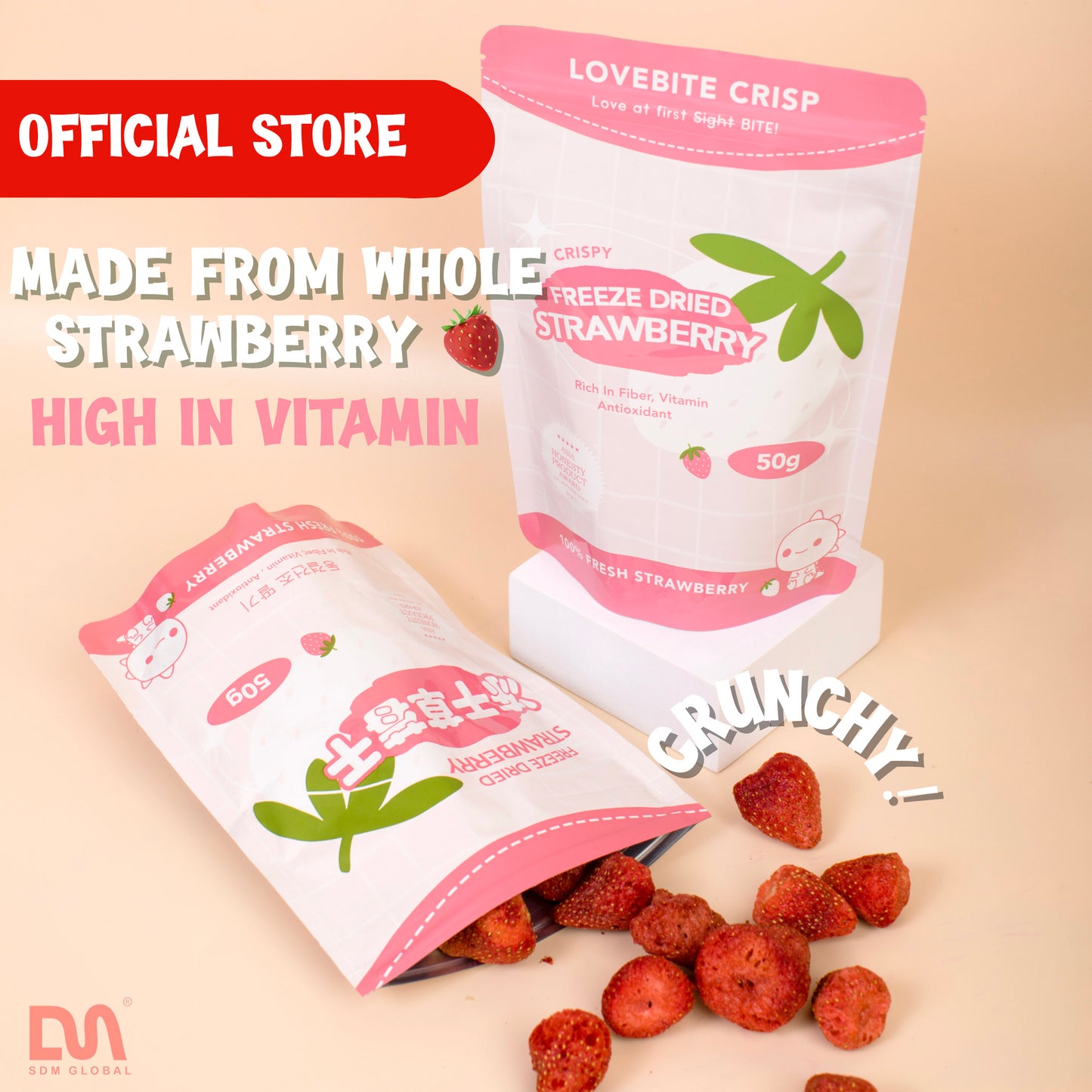 [50G] Freeze dried Strawberries